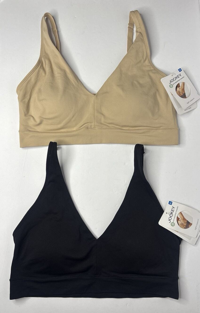 NWT Pair of Jockey Essentials Eco-Seamfree Back Smoothing Bralette Sz XL